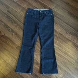 Massimo Dutti frayed hem flare jeans 6